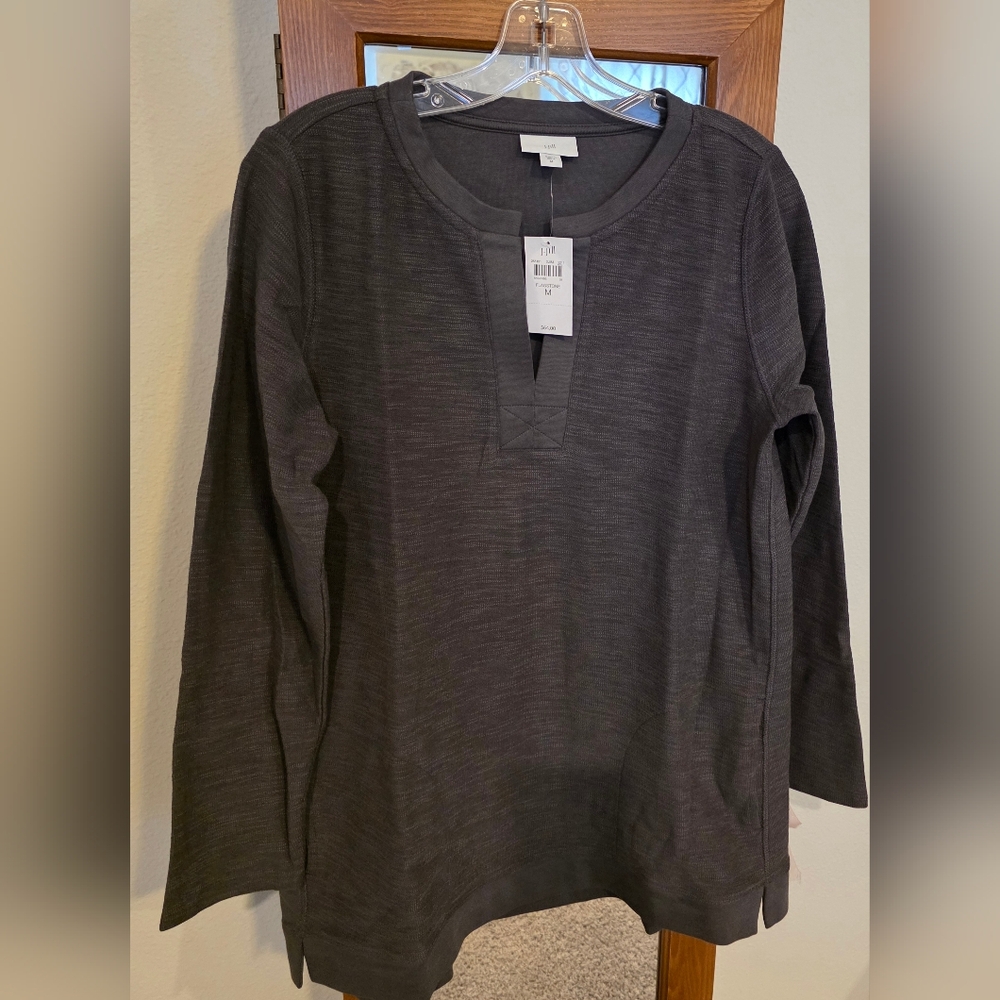 J. Jill Flagstone Gray Long Sleeve Tunic Top – Size M – New With Tags